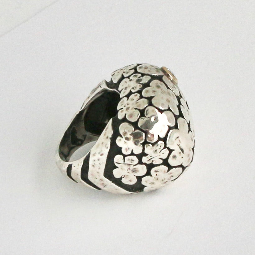 Blooms Ring with Gold Bezel and Diamond Rings Dian Malouf