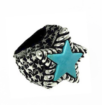 Star Ring with Stone Rings Dian Malouf All Silver 6 (Allow 6-8 weeks) Compressed Kingman