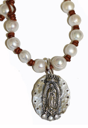 Mother of Pearl Virgin Crown Pendant Pendants Richard Schmidt   