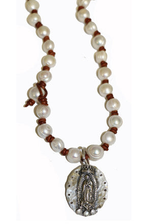 Mother of Pearl Virgin Crown Pendant Pendants Richard Schmidt   