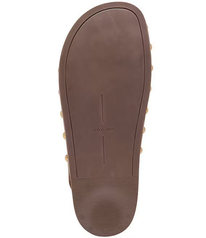 Joney Studded Mule Slide - Dark Brown Suede