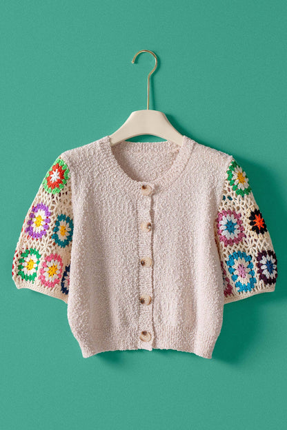 Crochet Sleeve Short Sleeve Cardigan TOP Trends