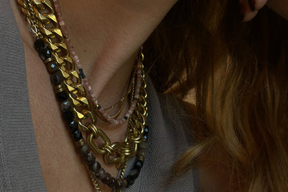 Petrified Wood and Tourmaline Necklace NECKLACES Rachel Nathan