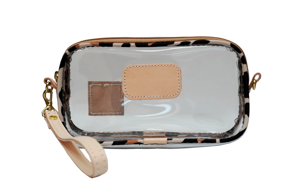 Clear Wristlet (Order in any color!) Wristlet Jon Hart Leopard Coated Canvas