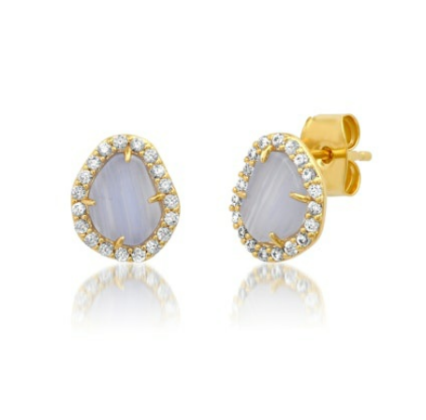 Lavender Bezel Set Stud Earrings EARRINGS Tai Jewelry Default Title