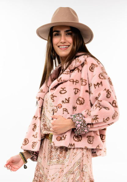 Branded Fur Jacket - Blush CARDYORJKT Ivy Jane