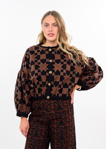 Quilted Star Jacket - Brown/Black CARDYORJKT Ivy Jane
