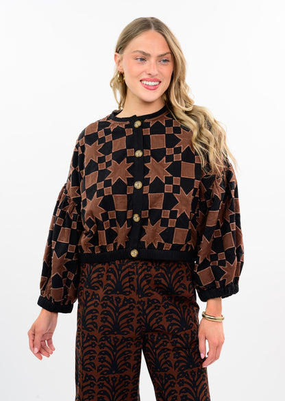 Quilted Star Jacket - Brown/Black CARDYORJKT Ivy Jane