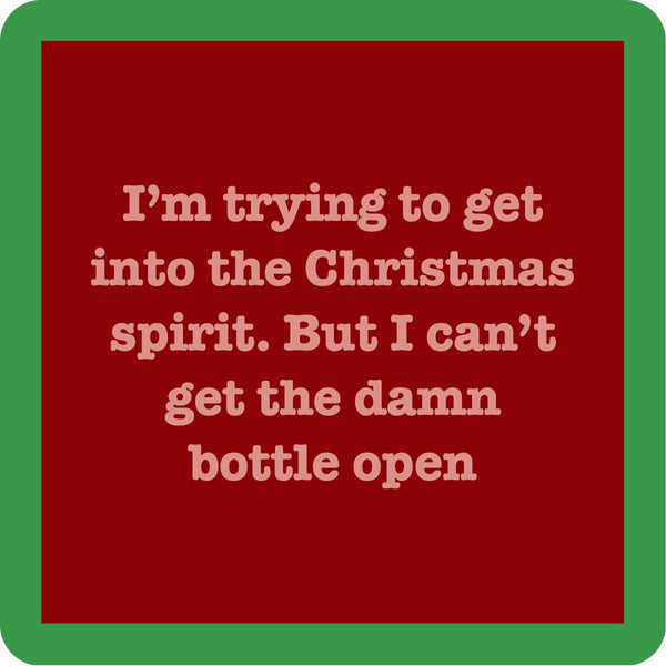 Drinks On Me Coaster - Christmas Bottle Coasters Drinks On Me   