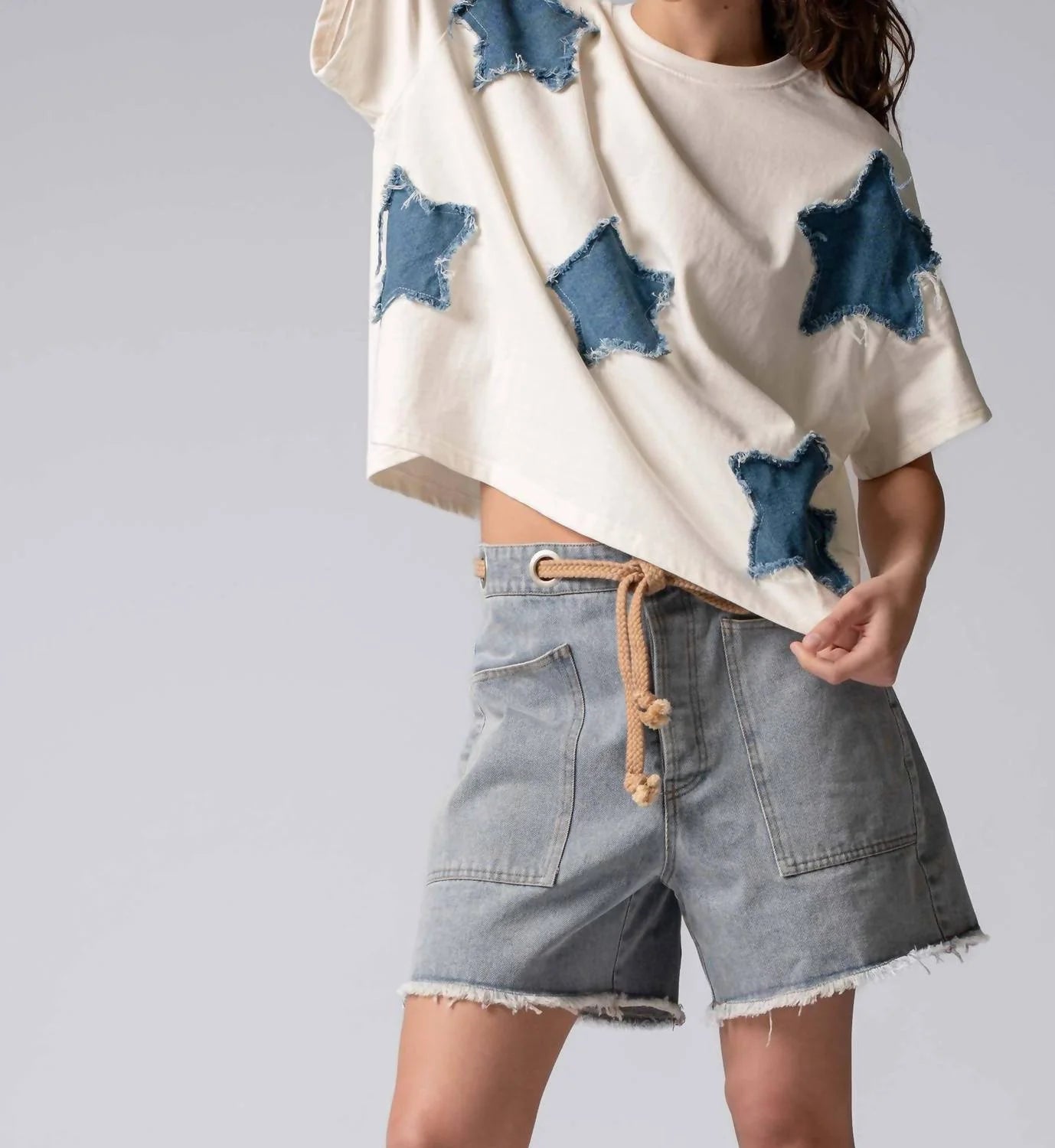 Denim Star Oversized Tee TOP TREND:NOTES