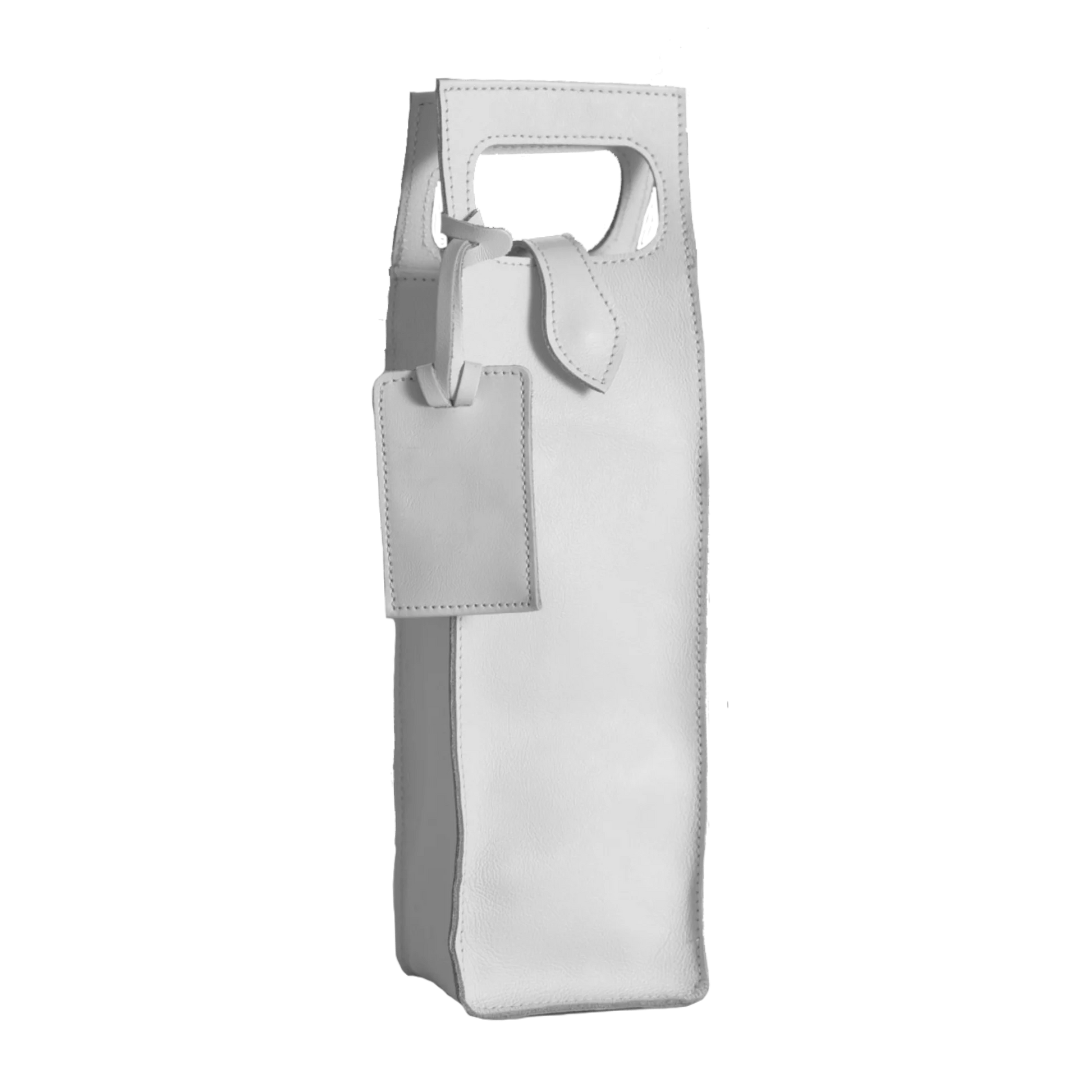 Garrison - Leather Bottle Carrier Bag (Order in any color!) Pouches/Small Bags Jon Hart White Leather  
