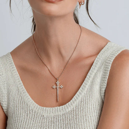 Athena Cross Necklace in Pearl NECKLACES JOY DRAVECKY
