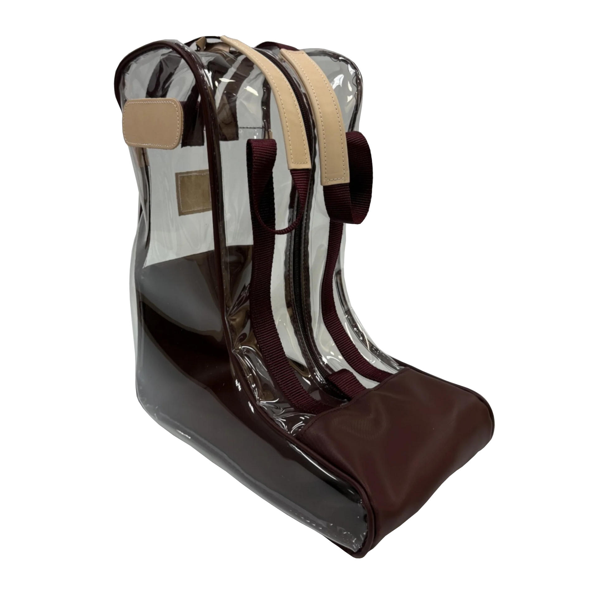 Clear Boot Bag (Order in any color!) HANDBAGS Jon Hart Burgundy Coated Canvas