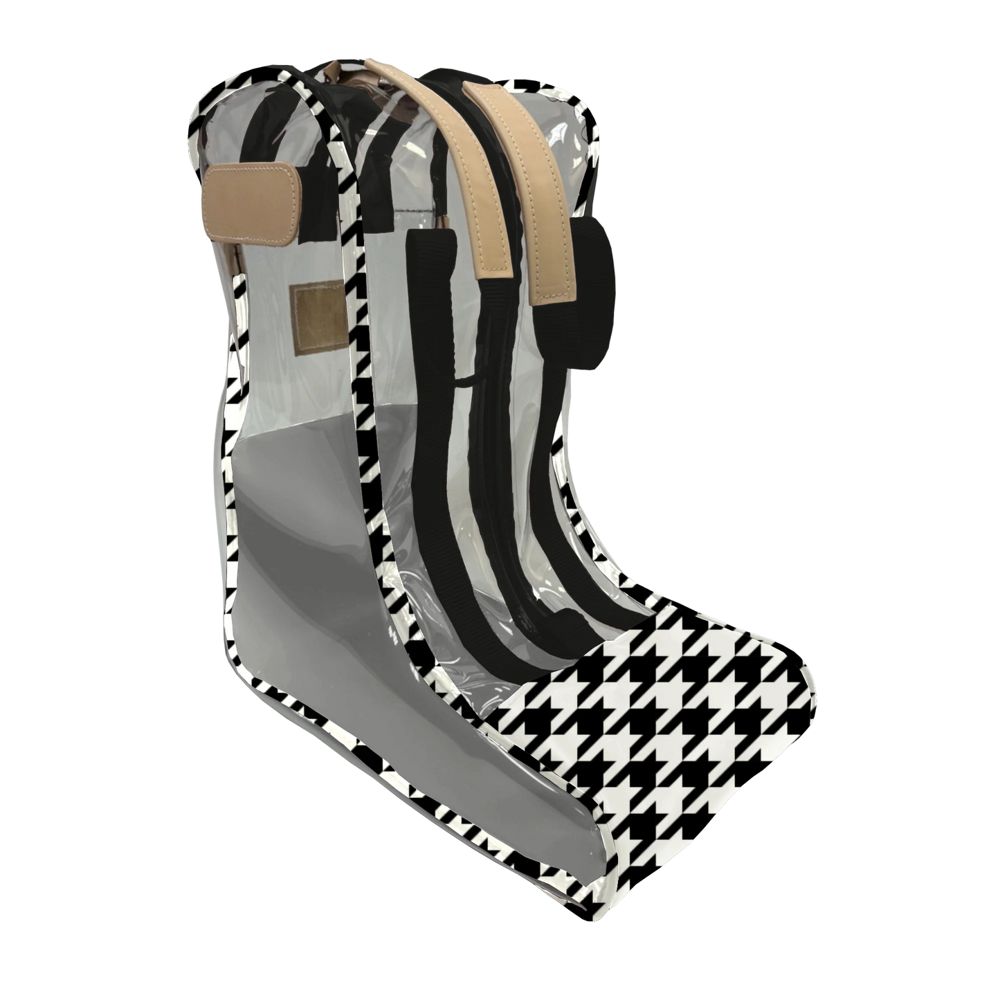 Clear Boot Bag (Order in any color!) HANDBAGS Jon Hart Houndstooth Coated Canvas