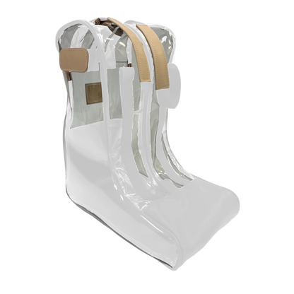 Clear Boot Bag (Order in any color!) HANDBAGS Jon Hart White Coated Canvas