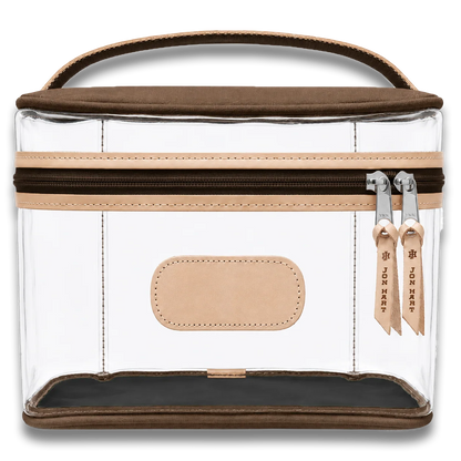 Clear Makeup Case (Order in any color!) HANDBAGS Jon Hart Espresso Coated Canvas