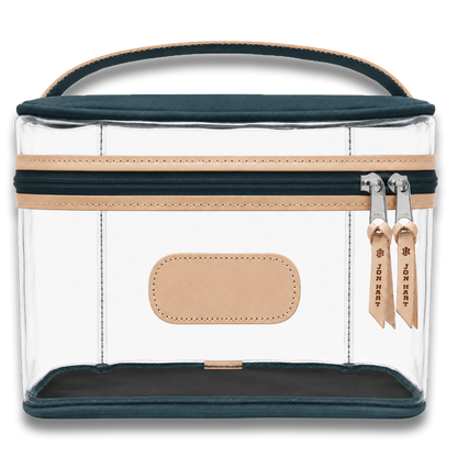 Clear Makeup Case (Order in any color!) HANDBAGS Jon Hart French Blue Coated Canvas