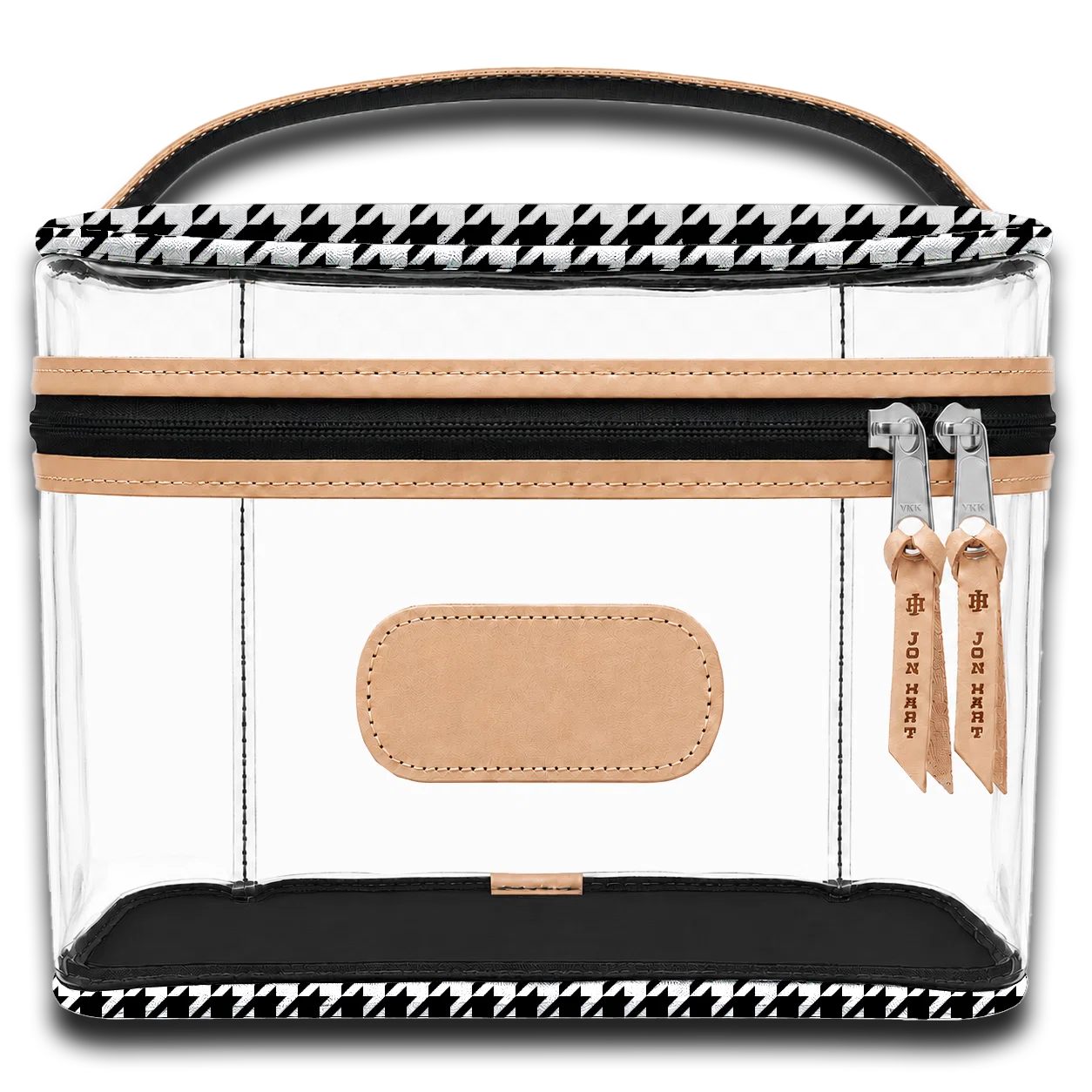 Clear Makeup Case (Order in any color!) HANDBAGS Jon Hart Houndstooth Coated Canvas