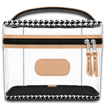 Clear Makeup Case (Order in any color!) HANDBAGS Jon Hart Houndstooth Coated Canvas