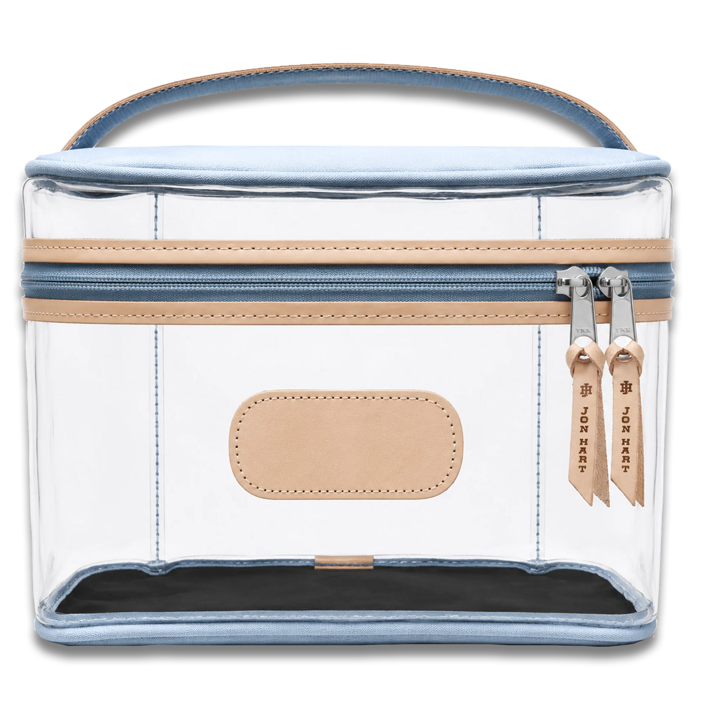 Clear Makeup Case (Order in any color!) HANDBAGS Jon Hart Ice Blue Coated Canvas