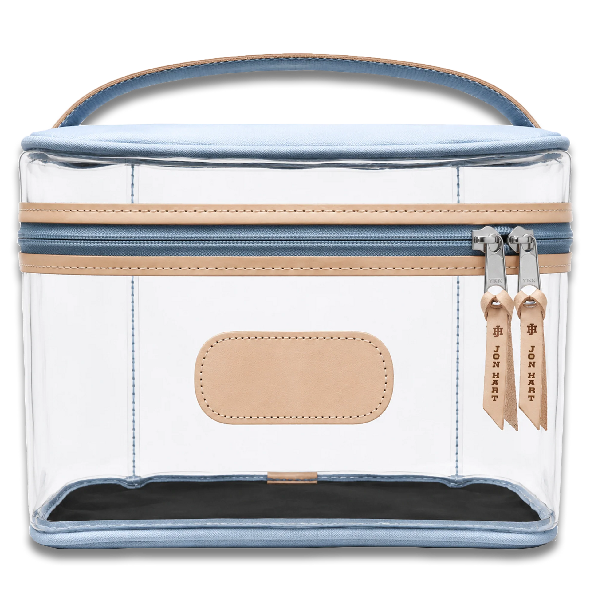 Clear Makeup Case (Order in any color!) HANDBAGS Jon Hart Ice Blue Coated Canvas