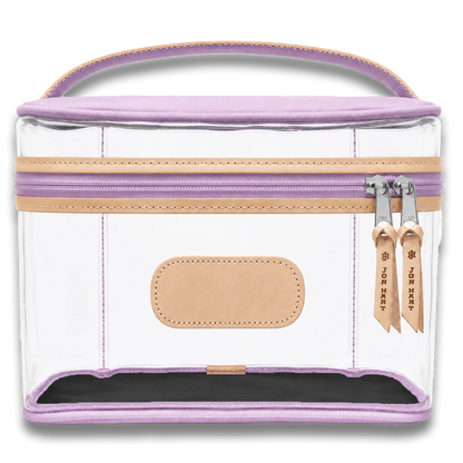 Clear Makeup Case (Order in any color!) HANDBAGS Jon Hart Lilac Coated Canvas