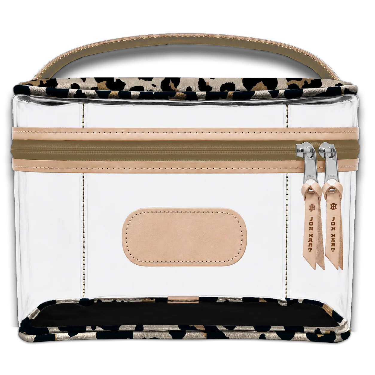 Clear Makeup Case (Order in any color!) HANDBAGS Jon Hart Leopard Coated Canvas