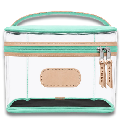 Clear Makeup Case (Order in any color!) HANDBAGS Jon Hart Mint Coated Canvas