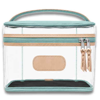 Clear Makeup Case (Order in any color!) HANDBAGS Jon Hart Ocean Blue Coated Canvas