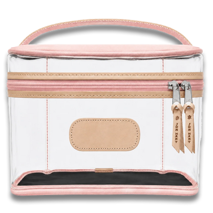 Clear Makeup Case (Order in any color!) HANDBAGS Jon Hart Rose Coated Canvas