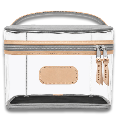Clear Makeup Case (Order in any color!) HANDBAGS Jon Hart Slate Coated Canvas