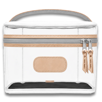 Clear Makeup Case (Order in any color!) HANDBAGS Jon Hart White Coated Canvas