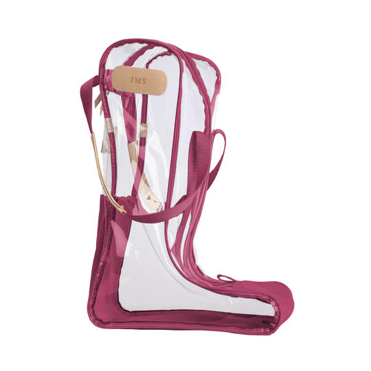 Clear Tall Boot Bag (Order in any color!) Boot Bag Jon Hart Berry Coated Canvas