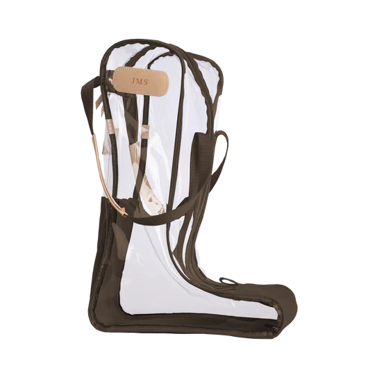 Clear Tall Boot Bag (Order in any color!) Boot Bag Jon Hart Espresso Coated Canvas