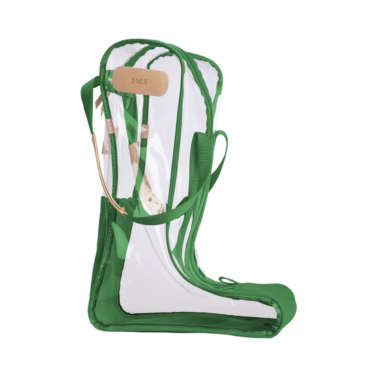 Clear Tall Boot Bag (Order in any color!) Boot Bag Jon Hart Kelly Green Coated Canvas