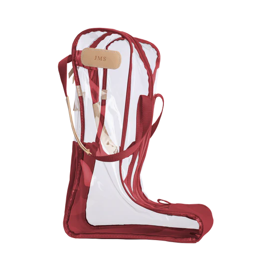 Clear Tall Boot Bag (Order in any color!) Boot Bag Jon Hart Red Coated Canvas