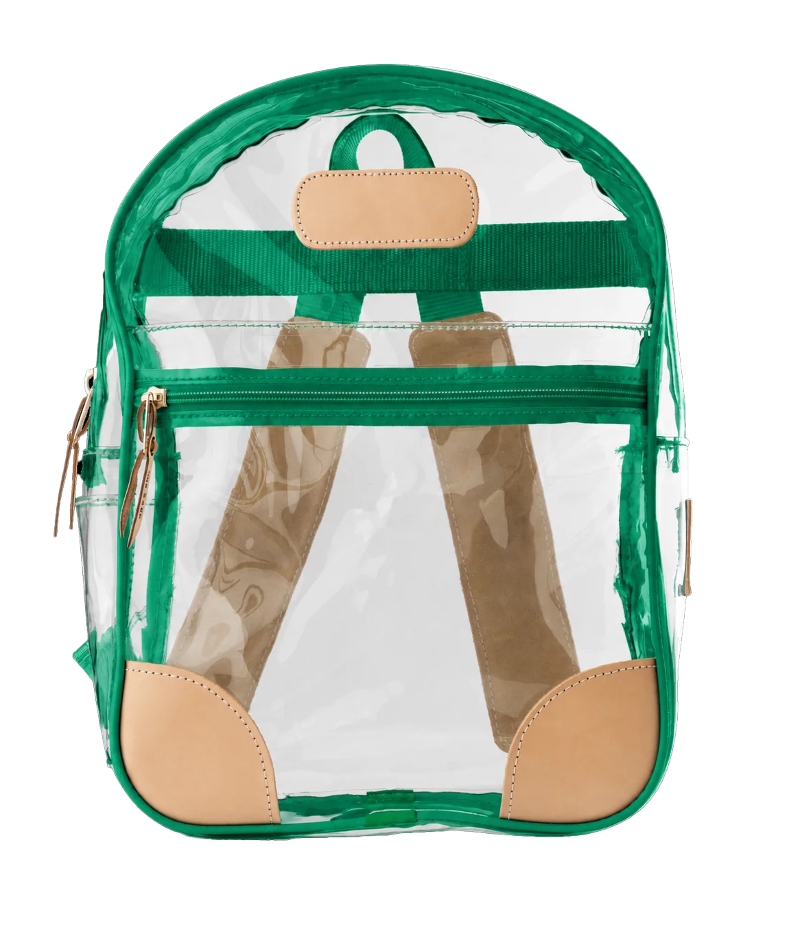 Clear Backpack Kelly Green Webbing