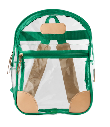 Clear Backpack (Order in any color!) Backpacks Jon Hart Kelly Green Webbing