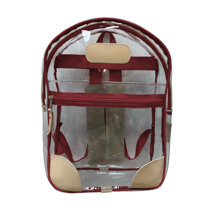 Clear Backpack (Order in any color!) Backpacks Jon Hart Red Webbing