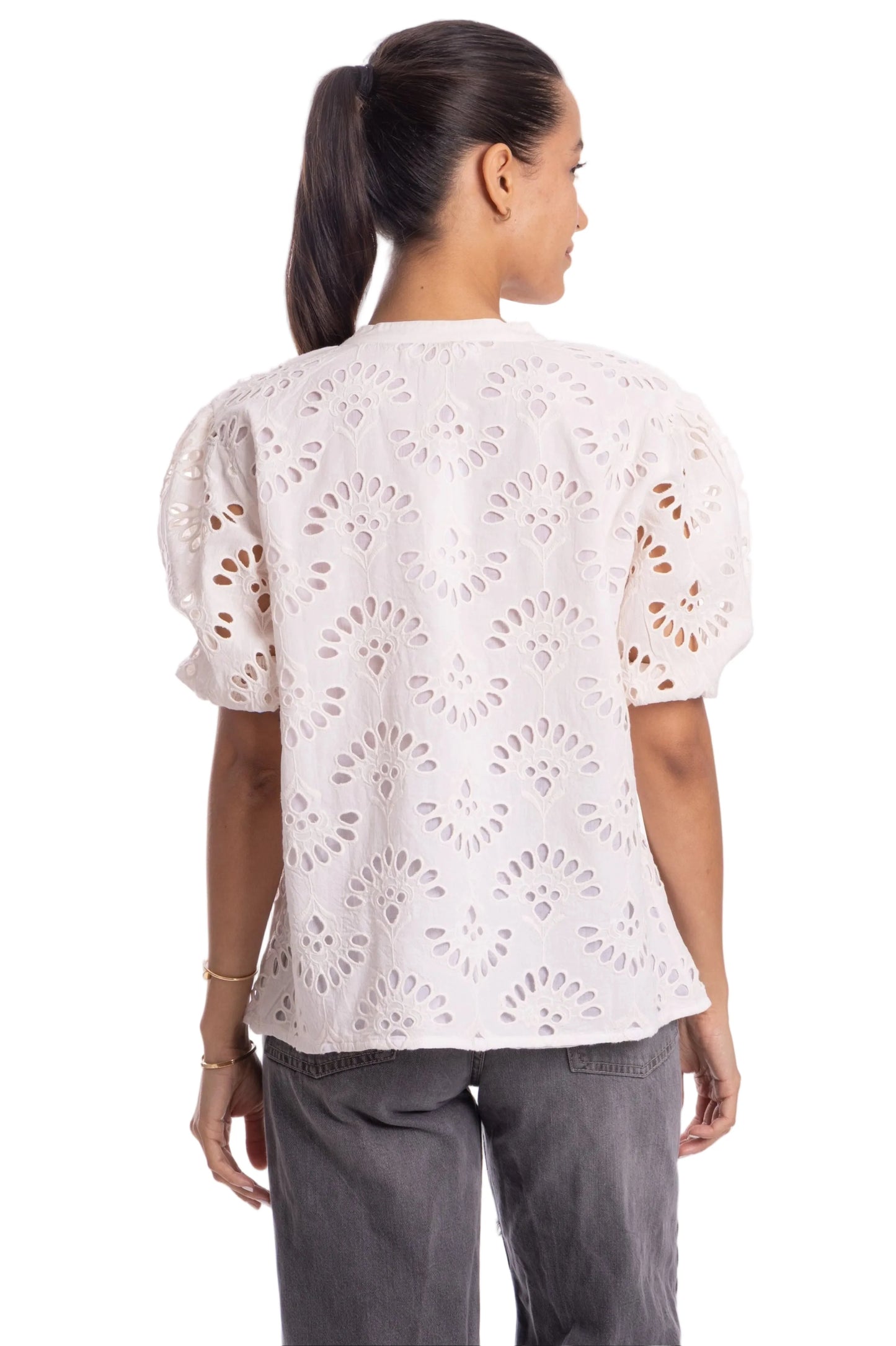 Luisa Blouse - Eyelet Light Ivory