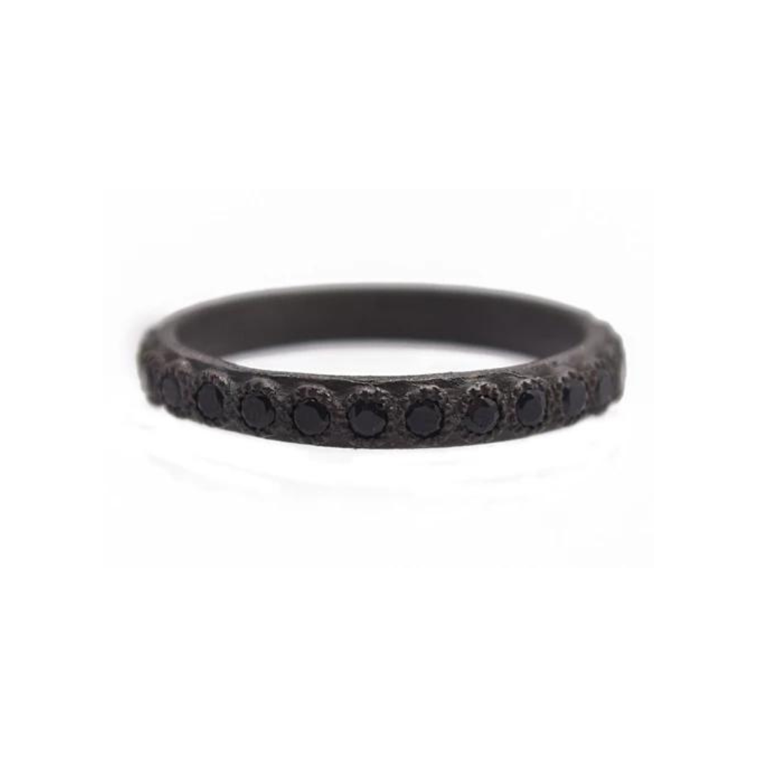 Black Sapphire Eternity Stack Band Ring Rings Armenta   