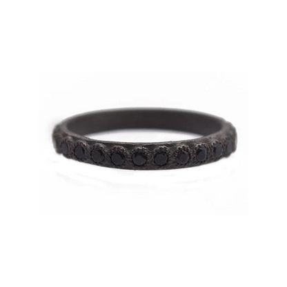 Black Sapphire Eternity Stack Band Ring Rings Armenta   