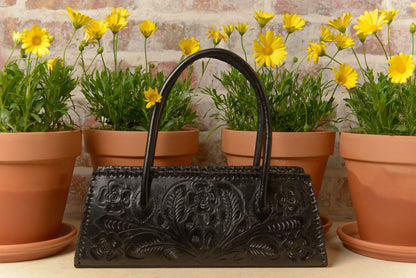 Marisol Hand-Tooled Leather Shoulder Purse Purse Hide and Chic Black  