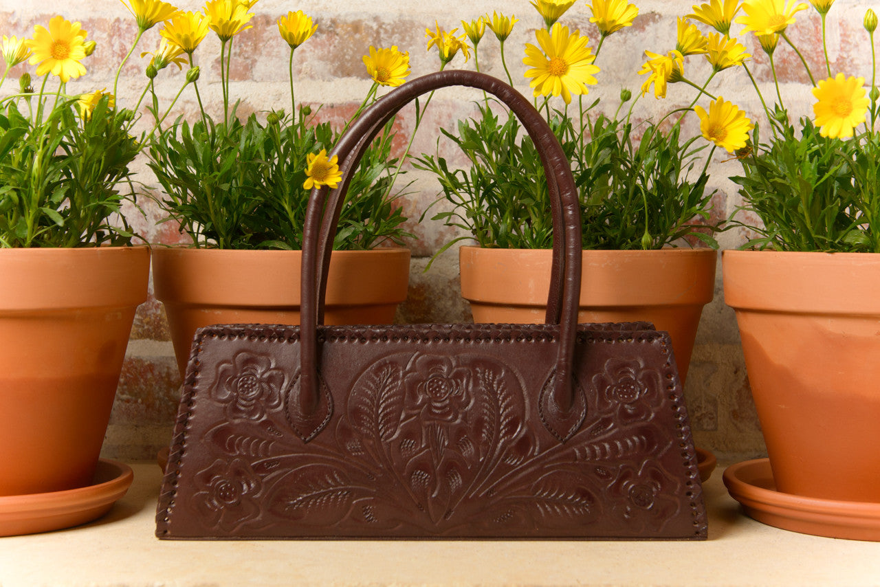 Marisol Hand-Tooled Leather Shoulder Purse Purse Hide and Chic Brown  