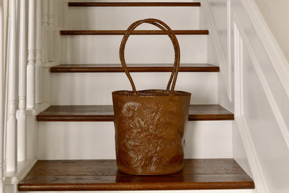 Pilar Hand-Tooled Leather Purse Purse Hide and Chic Honey