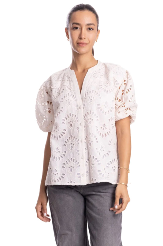Luisa Blouse - Eyelet Light Ivory