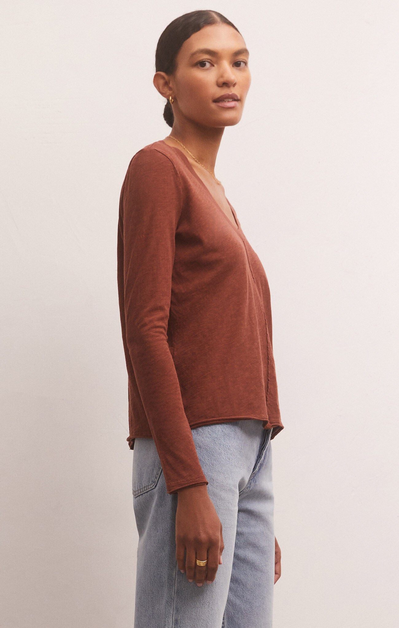 Dream Slub Long Sleeve Tee - Dark Rosewood Sweaters Z-Supply   