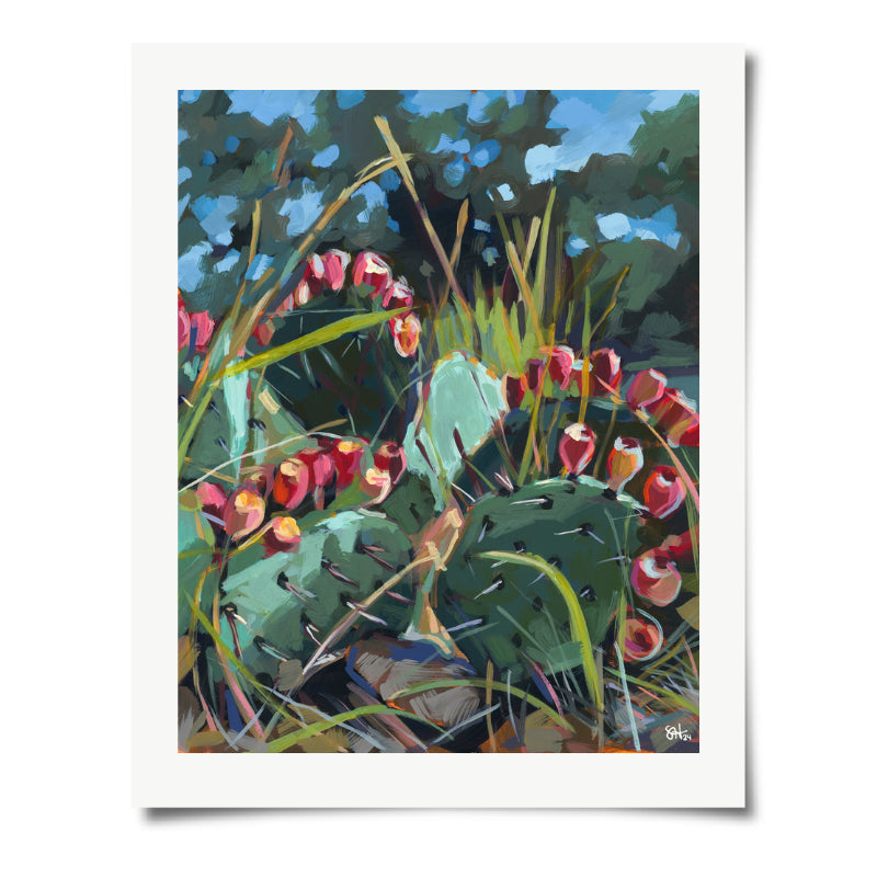 Prickly Pear Cactus Print Art Print Sarah Heinbaugh