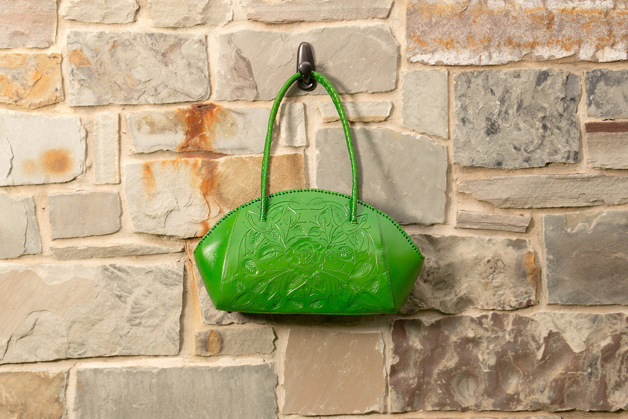 Paloma Hand-Tooled Leather Purse Purse Hide and Chic Green