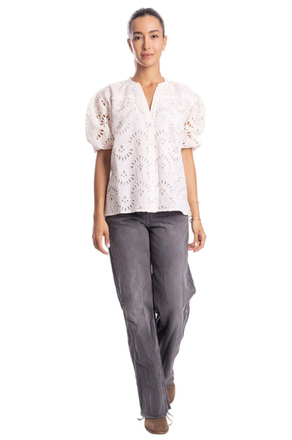 Luisa Blouse - Eyelet Light Ivory